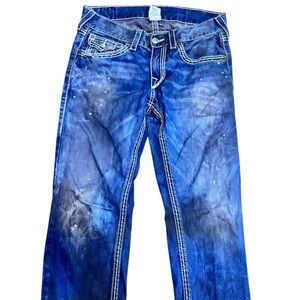 True Religion Blue jeans white stitching